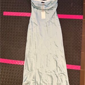 Mulberry Sky Blue Strapless Dress